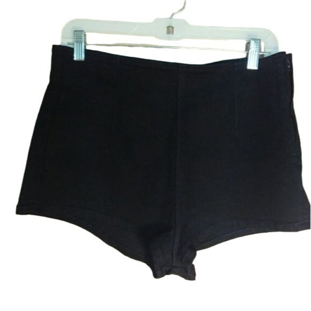 ASOS Shorts Womens 10 Solid Black Denim Side Zip